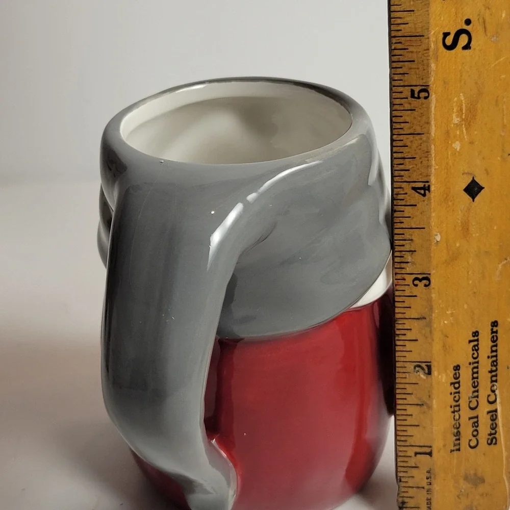 Pottery Barn Gnome Mugs Set of‎ 2 Red Grey Ceramic Holiday Christmas
